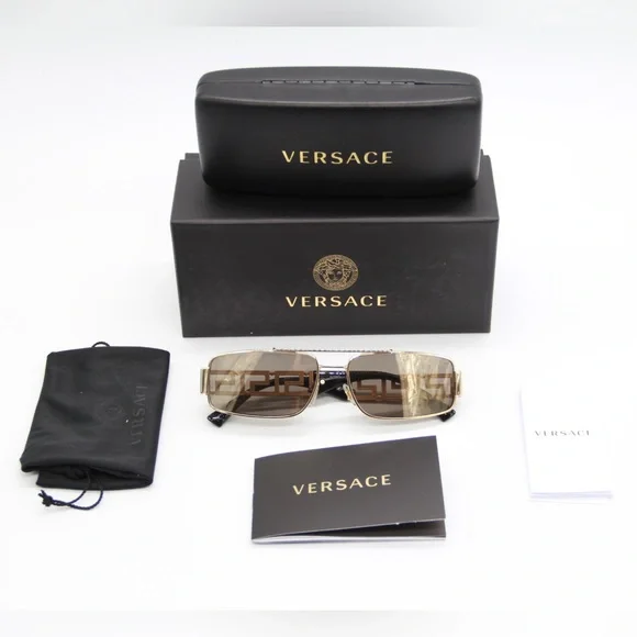 NEW VE2257 10025A UNISEX SUNGLASSES VERSACE VE2257 1002/5A EYEWEAR MOD 2257 GOLD